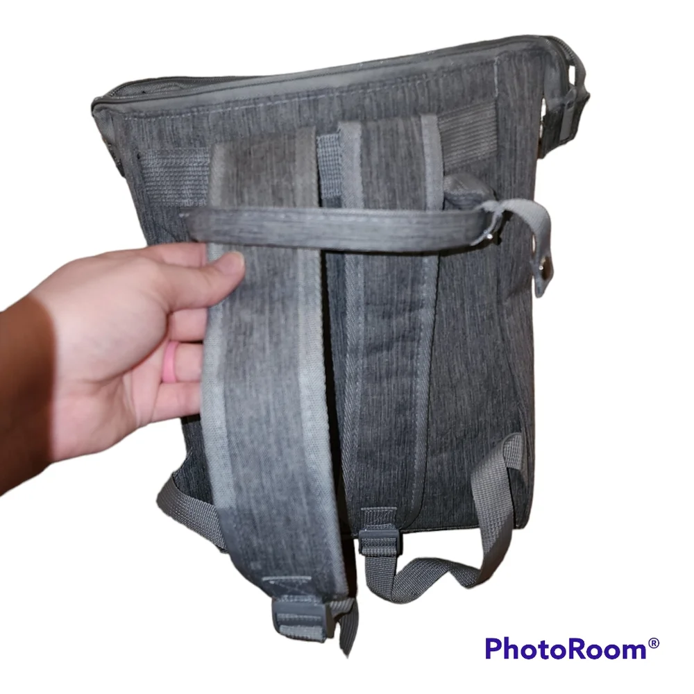 New Light gray insulated diaper bag backpack